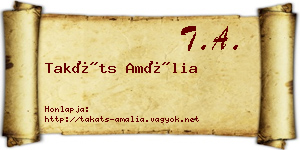 Takáts Amália névjegykártya