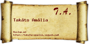Takáts Amália névjegykártya